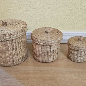 Ikea Stacking Sea Grass Baskets